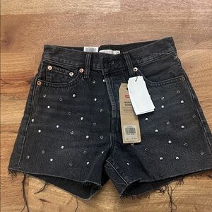 Levi's Dark Denim Studded Shorts